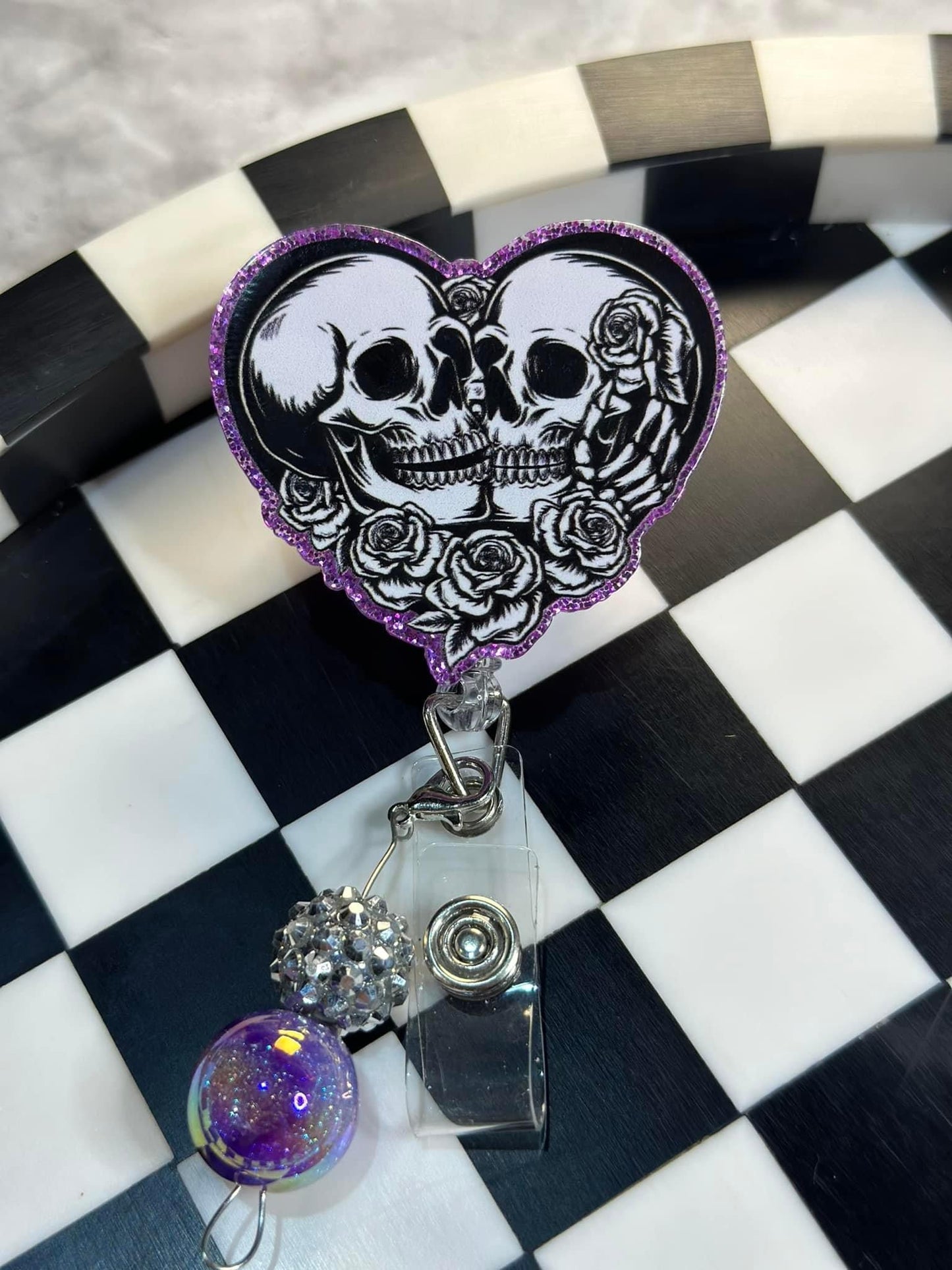 Skull Heart Badge Reel