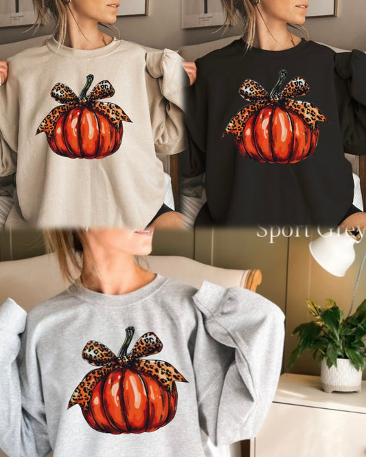 Leopard Pumpkin Gildan Crewneck