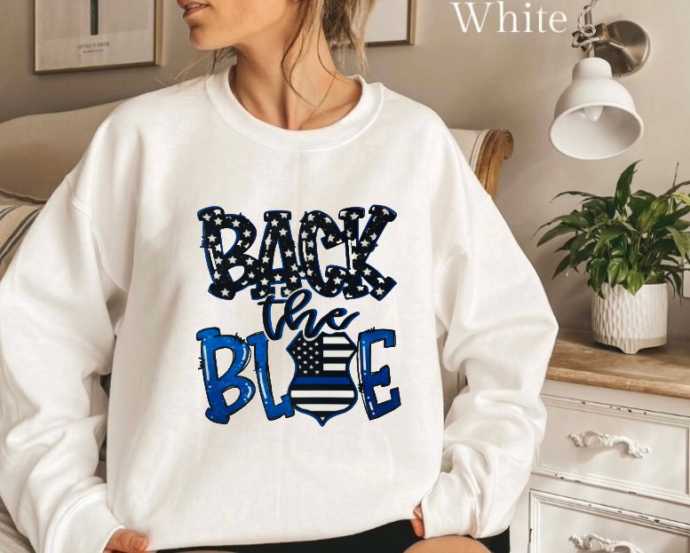 BACK THE BLUE GILDAN CREWNECK