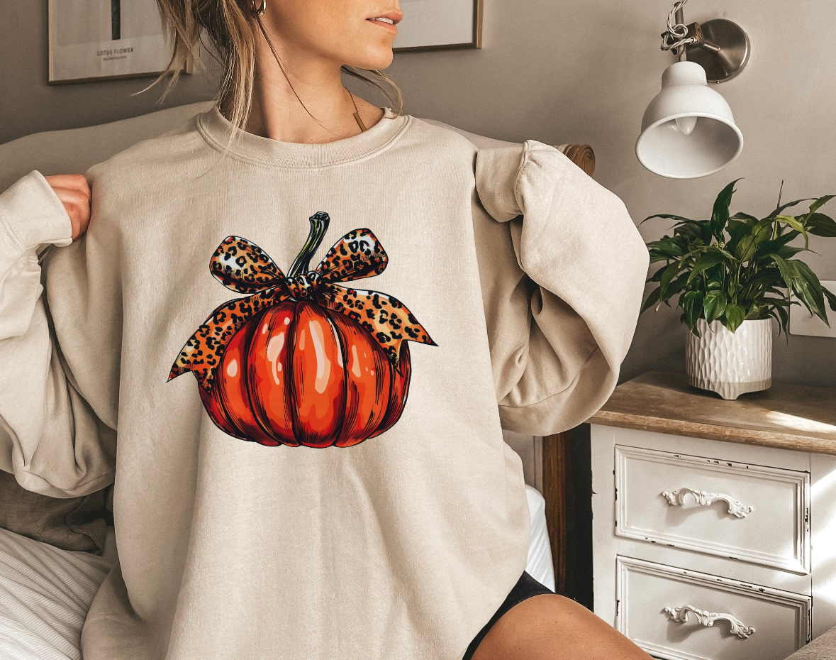 Leopard Pumpkin Gildan Crewneck