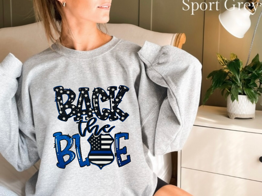 BACK THE BLUE GILDAN CREWNECK