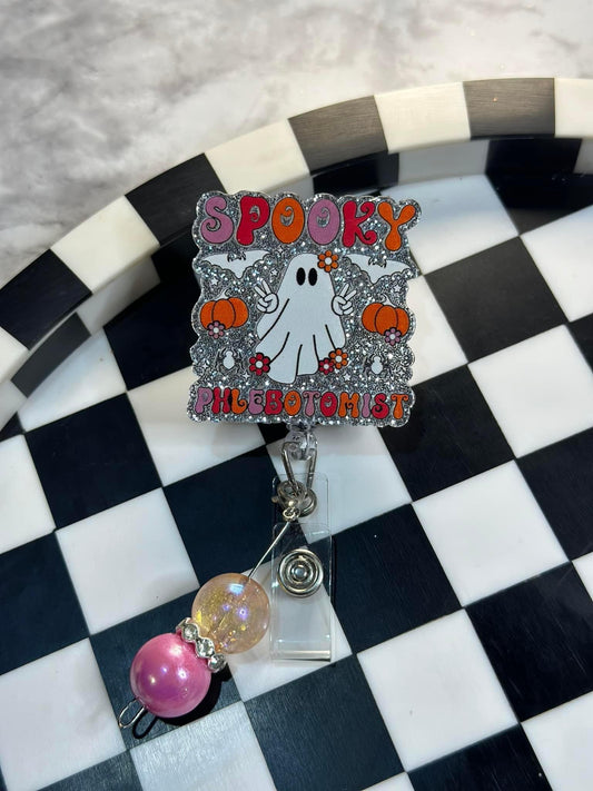 Spooky Phlebotomist Badge Reel