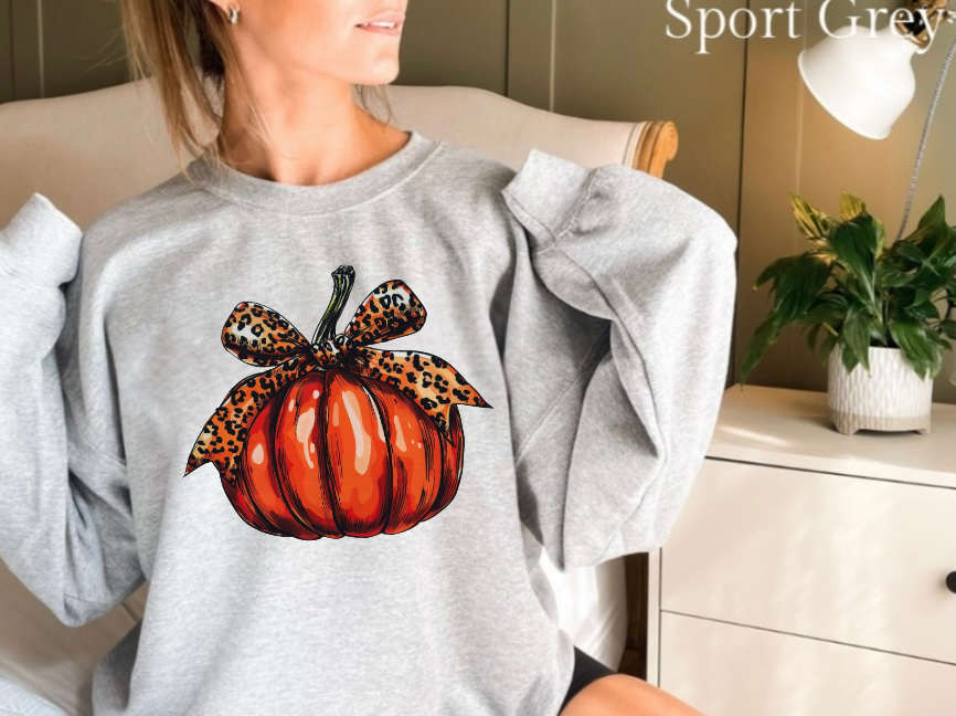 Leopard Pumpkin Gildan Crewneck