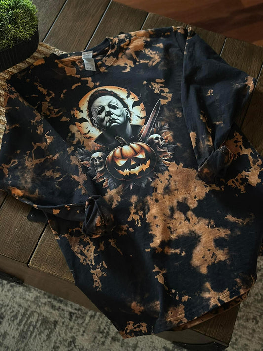 Michael Meyers Bleached Gildan Long Sleeve